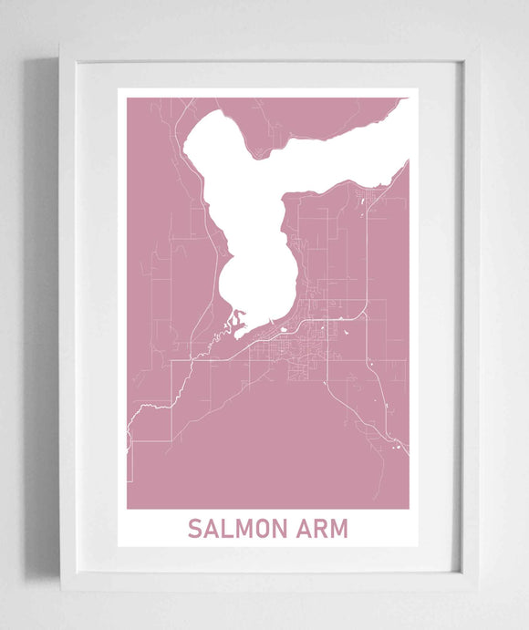 city street wall map art salmon arm