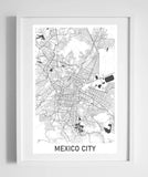 city street wall map art mexico city