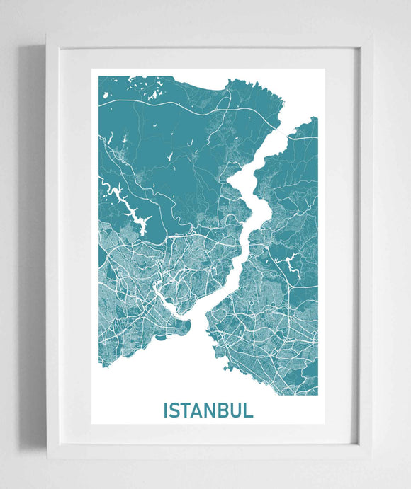 city street wall map art istanbul