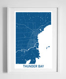 city street wall map art thunder bay