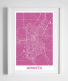 city street wall map art winnipeg