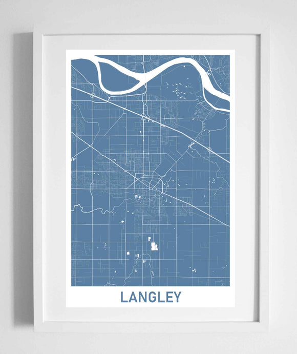 city street wall map art langley