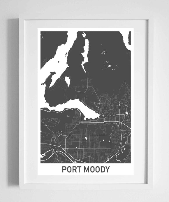 city street wall map art port moody