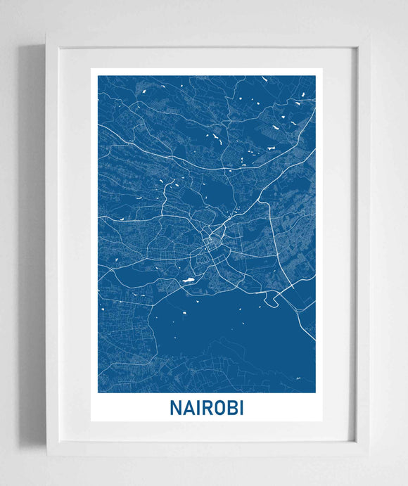 city street wall map art nairobi