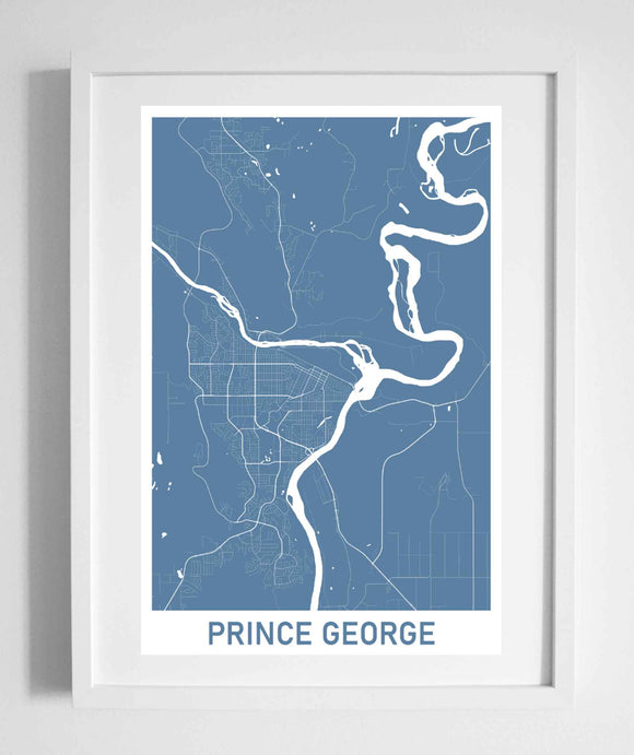 city street wall map art prince george