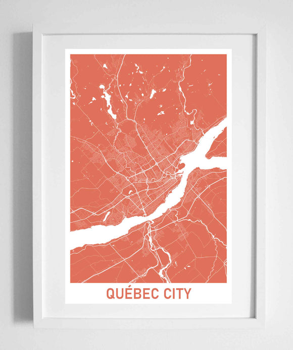 city street wall map art quebec city