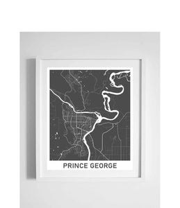 city street wall map art prince george