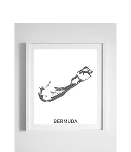 city street wall map art bermuda