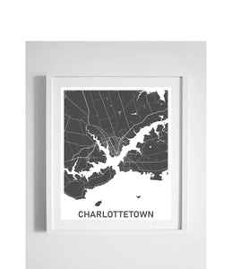 city street wall map art charlottetown