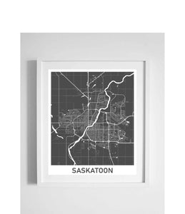 city street wall map art saskatoon