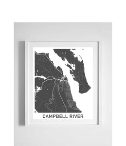 city street wall map art campbell river